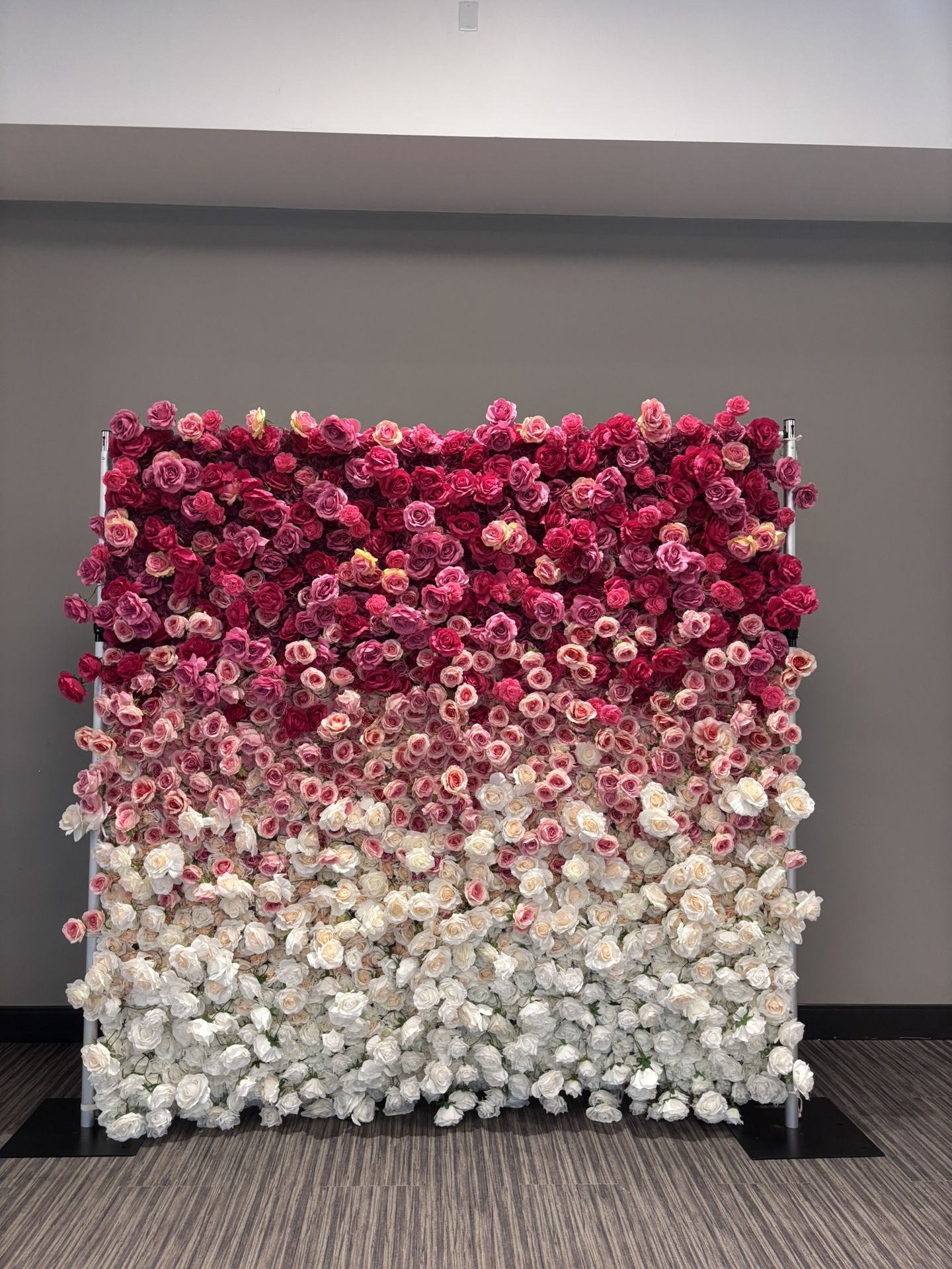Ombré Pink White Flower Wall Backdrop