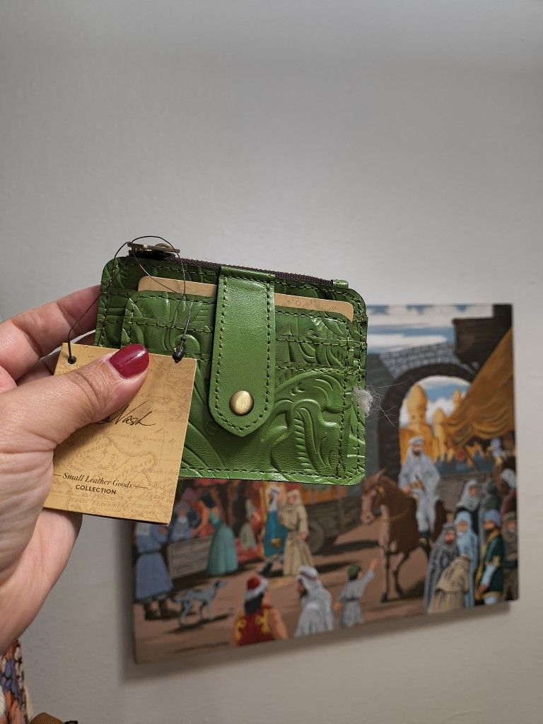 New Patricia Nash Green Leather Wallet