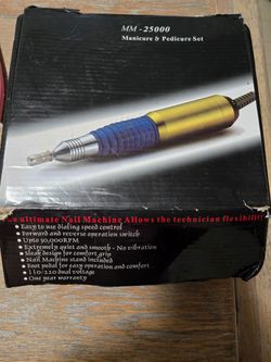 Electric Nail Drill MM-25000 + Large Nail Art & Manicure Supplies Bundle