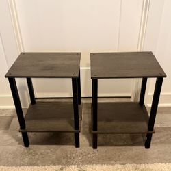 Set Of Brown Wood Side Tables