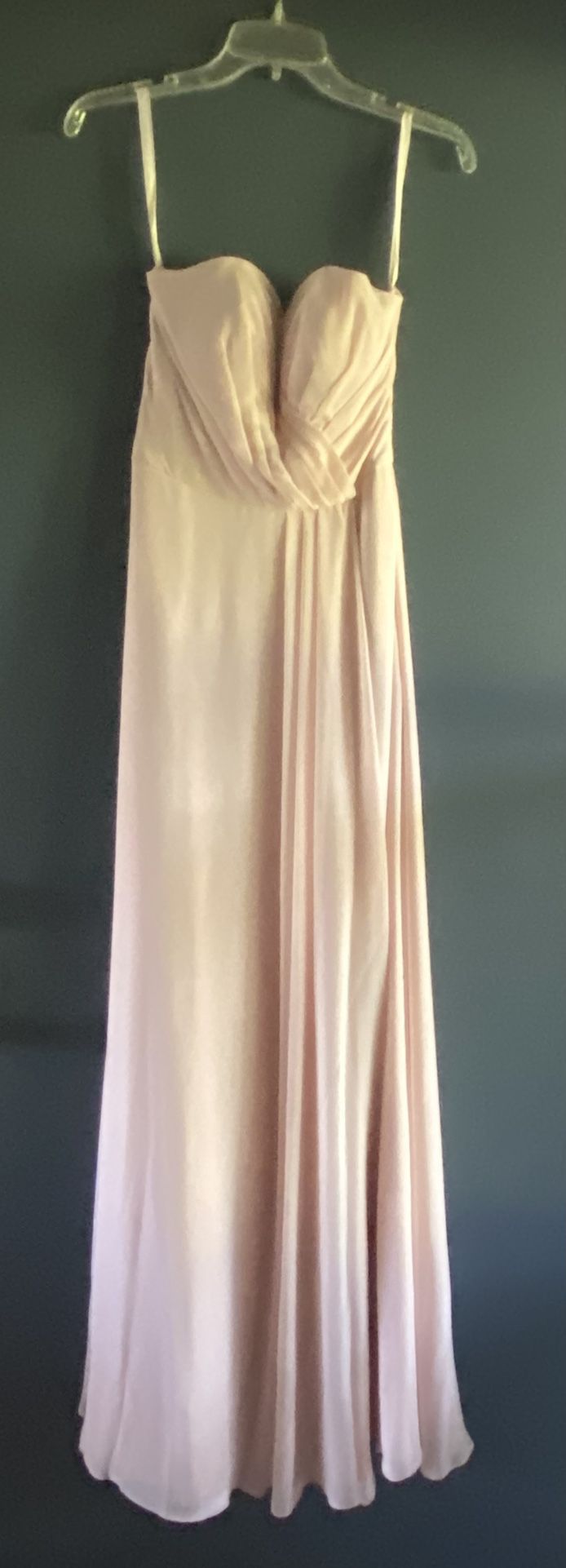 Strapless Chiffon Dress with Draped Sweetheart Neckline and Zipper Back (size 4)!