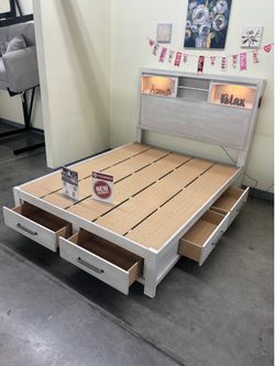 Queen Size bed frame with mattress