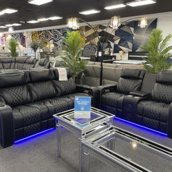 Leather Power Sofa & Loveseat 