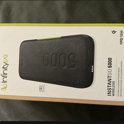 InfinityLab InstantGo 5000 - 5000mAh Wireless Power Bank- Black NEW SEALED 