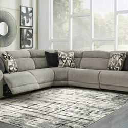 Colleyville Stone Armless Power Recliner 5 Piece Sectional

