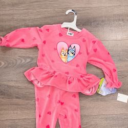 Bluey Heart Velour Set 18m Toddler