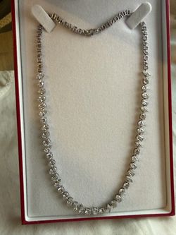 15.00 ctw 14K White Gold Lab-Grown Diamond Tennis Necklace w/ Receipt