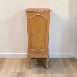 Light Brown Oak Jewelry Armoire