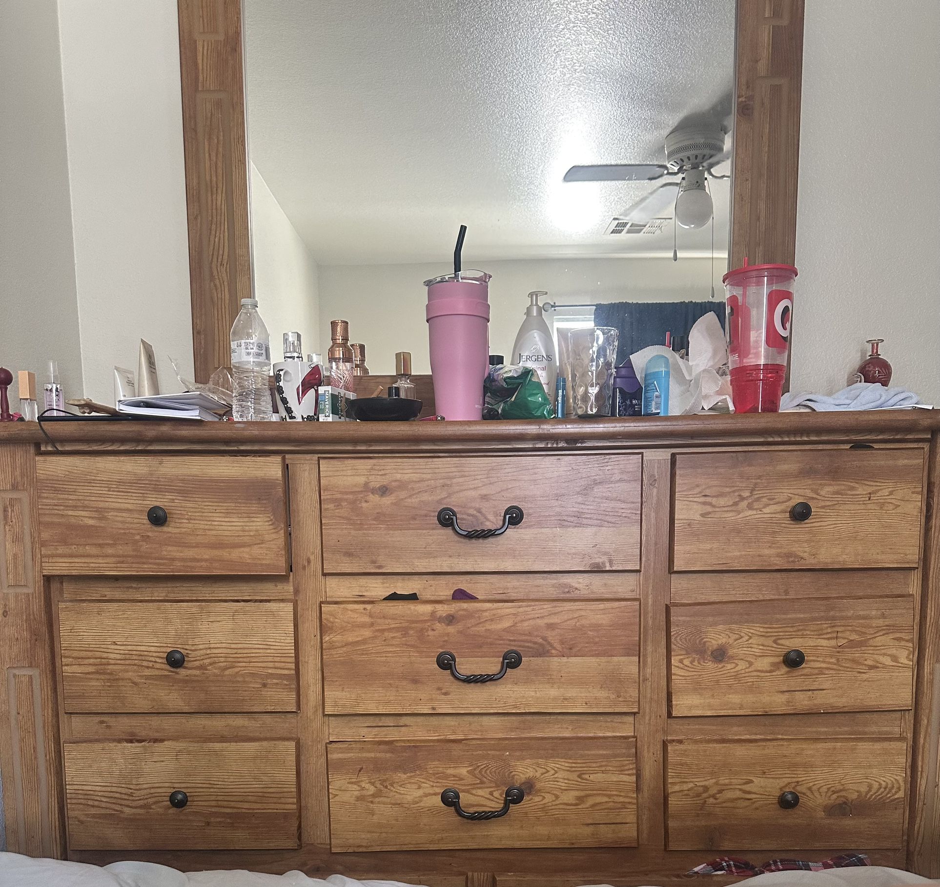 Dresser With Mirror And Two Nightstands
