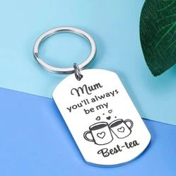 Mom, Mum, Mommy, Mamá Keychain. Llavero De Mamá. Always Be My Best-Tea. Bestie. Thank You. Love You Momma. 