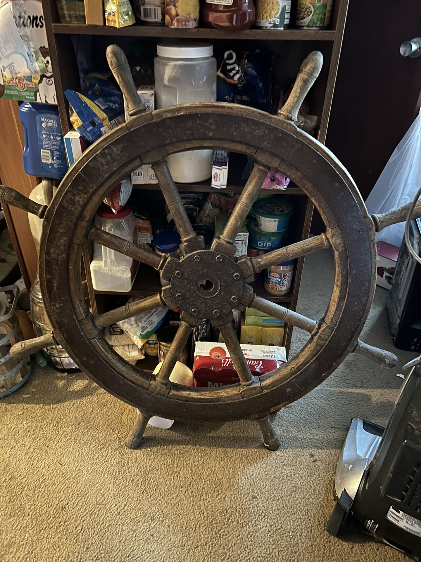 1800s Wood And Iron Ships Wheel 44”