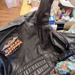 XPert Black Leather Harley Davidson Jacket 