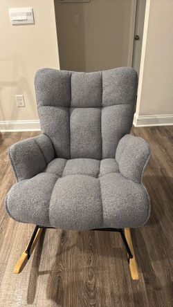 Grey Sherpa Rocking chair