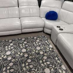 SECTIONAL GENUINE LEATHER RECLINER ELECTRIC WHITE .💥✅🚛