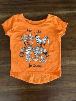 Girls’ Disney Mickey & Minnie Halloween “Too Cute to Spook” Shirt 🎃