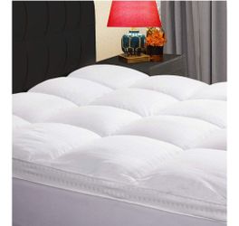Karrism Extra Thick Mattress Topper(Queen), Cooling Mattress Pad Cover Topper, 400TC Cotton Pillow Top (8-21Inch Deep Pocket)