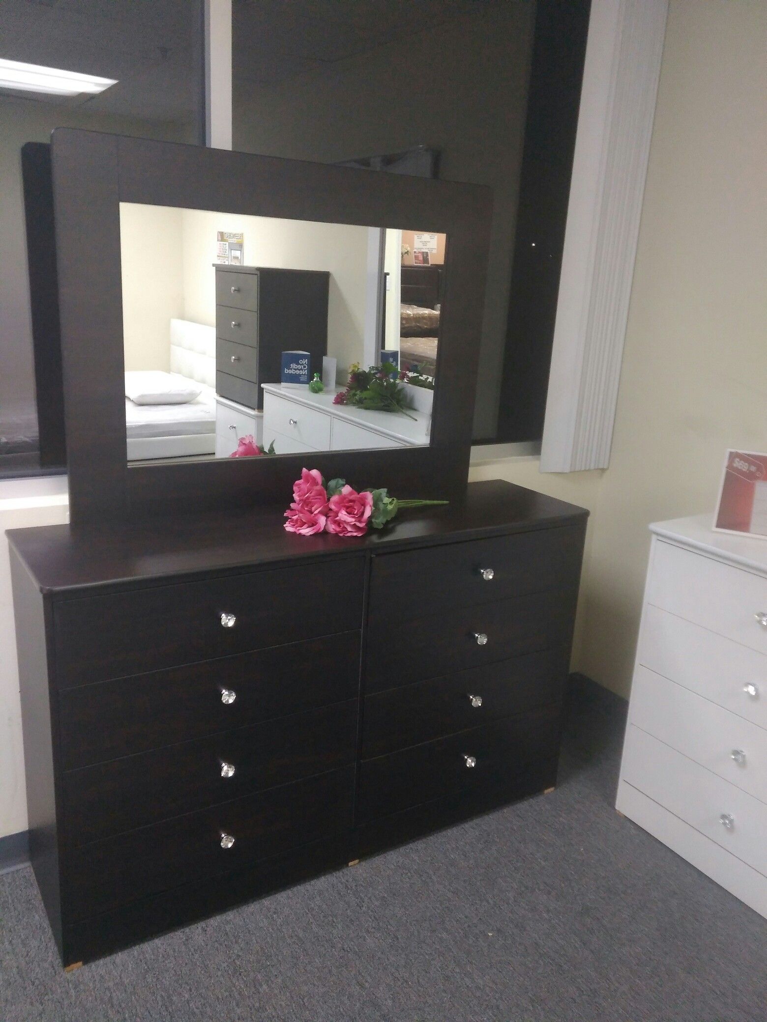 8 drawer dresser with mirror espresso