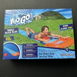 Bestway H20 GO! Single Water Slide, Drench Pool,1 Surf Rider 18" Feet Age 3+~New
