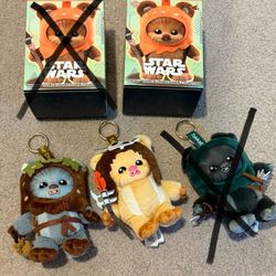 Ewok Plush Keychains Cosbi Hot Toys - New 