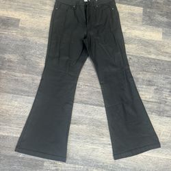 Faux  Leather Soft Pants Size 16 Wide Leg 