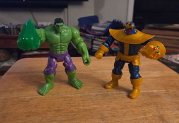 Marvel Hulk and Thanos Hasbro figures