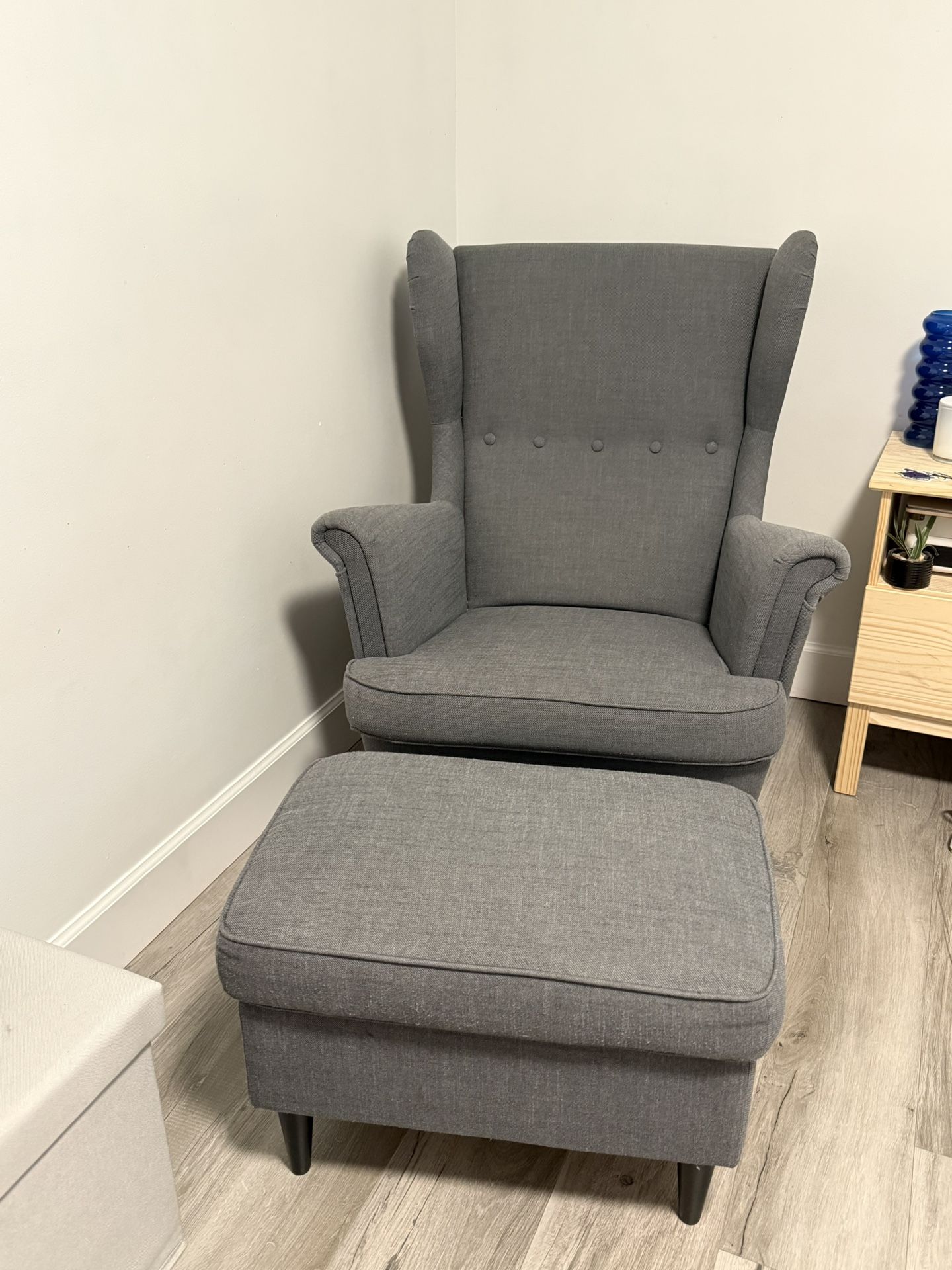 Armchair and Ottoman with Lamp