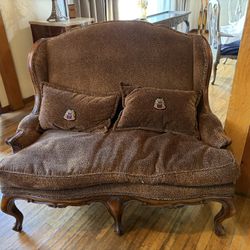 Vintage European Leopard Spot Loveseat 