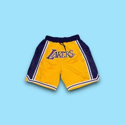 LA Lakers NBA Just Don mesh shorts gold mens XL 