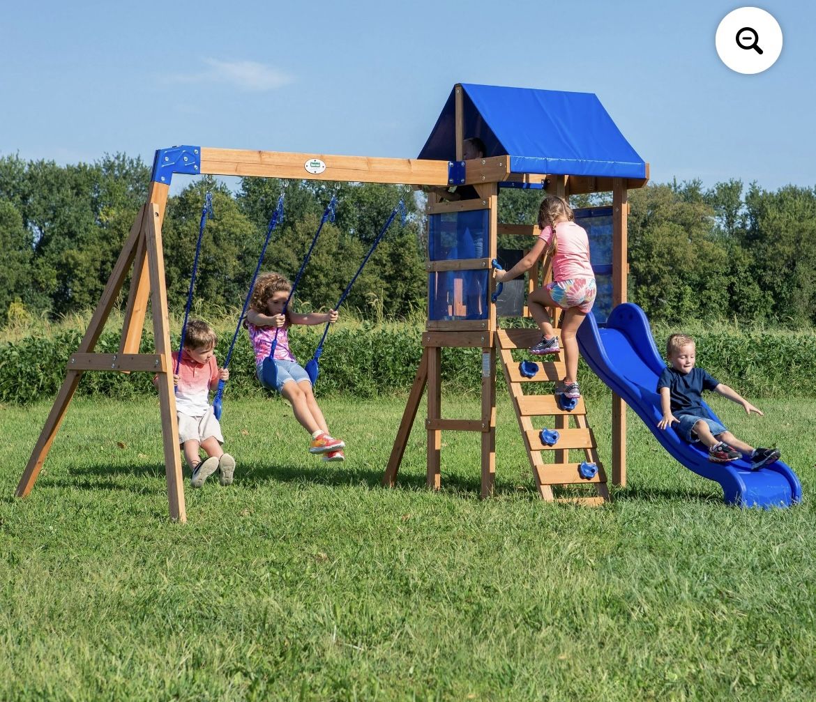 BRAND NEW - Backyard Discovery Aurora Wooden Cedar Swing Set