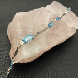 SILVER & CRYSTAL/GLASS ANKLET 