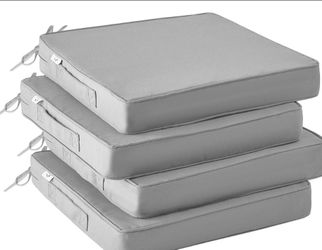 Outdoor Seat Cushions (4) Gray. New