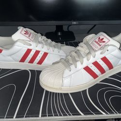 Adidas SuperStar II Originals Classic G43681 White Red Leather Shoes Men Size 13