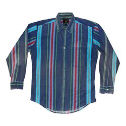 Vintage Chaps Ralph Lauren Vertical Stripe Button Down Shirt Size Medium