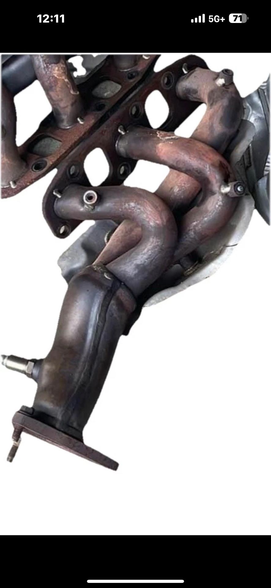 07-13 Infiniti G35 G37 Right Exhaust Manifold Header with heat shield and O2