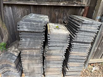 Grey concrete roof tiles