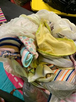 Endless $1!! Clean bibs, T-shirt’s, clothes, blankets, sleepers etc