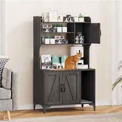 Cat Litter Box Enclosure with Shelves
