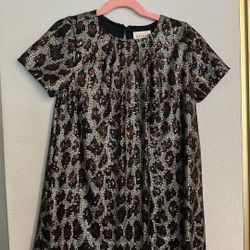 Sequined Leopard Print Dress 