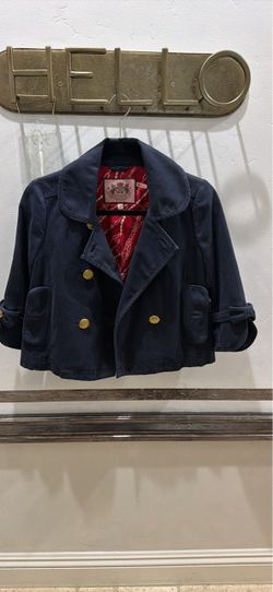 Juicy Couture Navy Cropped Peacoat Jacket - small