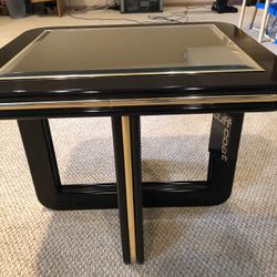 Side Table Black Gold And Mirror Top