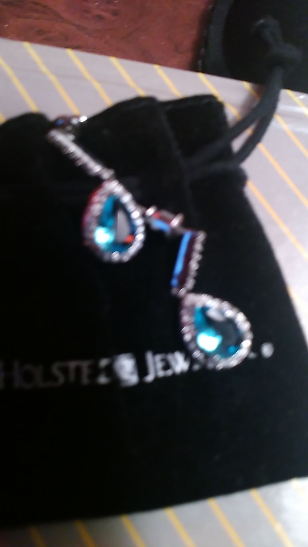 14K Aquamarine and diamond earrings Holsted Jewelry.