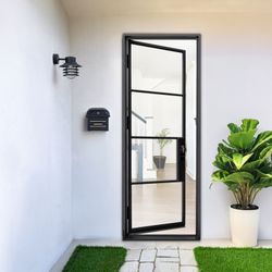 Matte Black French Iron Steel Door with Handle and Locks, Elegant Entrance Door for Home and Office available sizes: 36 x 81, 36 x 84, 36 x 96 Inswing
