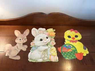 Set of 3 Easter Bunny Die Cut Decorations