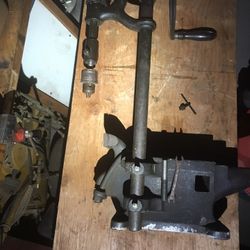 Antique Combo Drill And Vise Anvil 