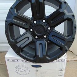Matte Black 17X8.5 Black Rhino Wanaka Rims *6X5.5* *+12MM Offset* *CHEVY* *GMC* *TOYOTA*