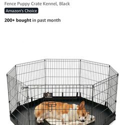 Dog Playpen with Bottom Pad - Metal Foldable Exercise Pen, 8 Panels 30" H x 24" W Indoor Outdoor Pet Fence Puppy Crate Kennel
