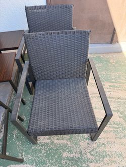 Black Wicker Outdoor Patio Chairs – Set of 2