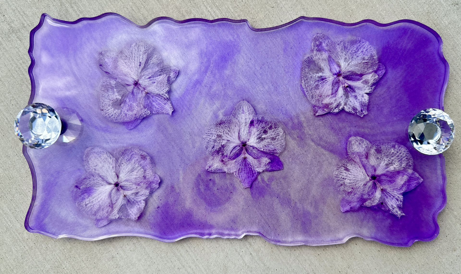 Handmade Tray With Fresh Flowers Preserved