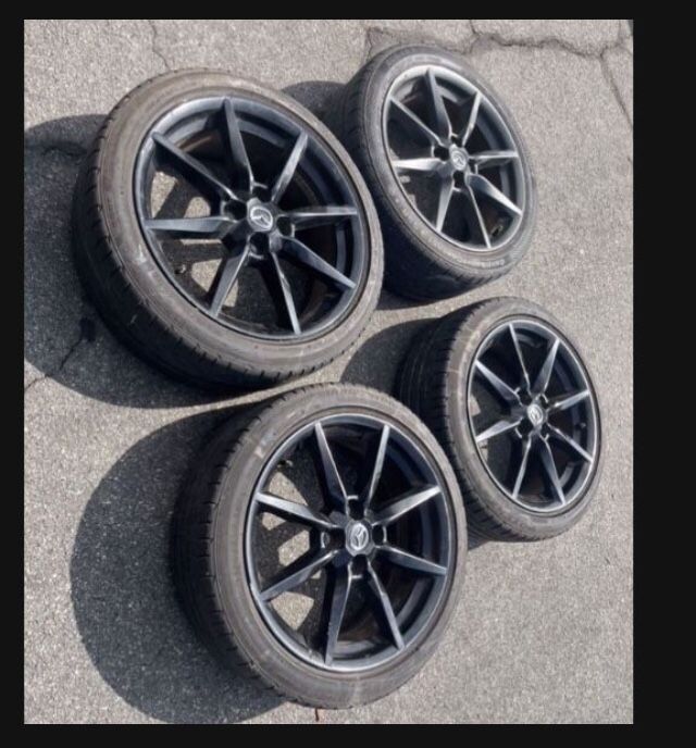 4 — 205/45r17 4x100 4x3.93 Stock Mazda Miata ND Civic Corolla Fit Xa Xb Ia Yaris Wheels Rims Good 80% Treads Tires!!