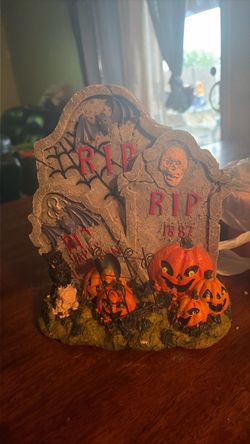 Halloween Graveyard Tombstone Resin Figurine